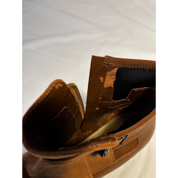 Isaac Mizrahi Brown Ankle Boots With Buckle Detail & Side Zippers Women's 7.5W - Picture 10 of 10